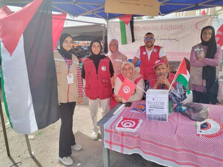 مدنين.. خيمة لجمع التبرعات للشعب الفلسطيني